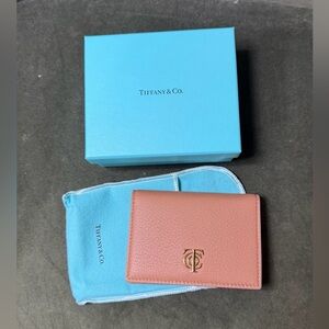 🩵🤎Tiffany & Co. Rose Card Holder with Gold Logo🤎🩵